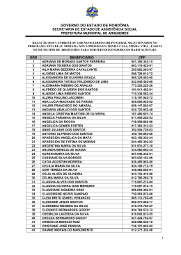 relação de candidatos para sorteio das unidades habitacionais