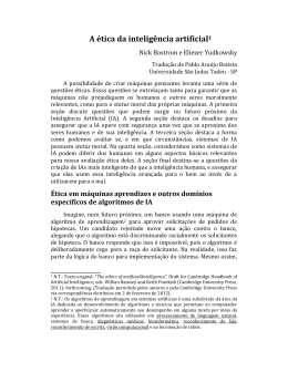 A &eacute;tica da intelig&ecirc;ncia artificial
