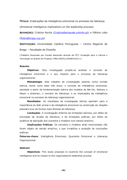 Implica&ccedil;&otilde;es da intelig&ecirc;ncia emocional no processo de lideran&ccedil;a