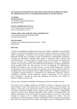 AN&Aacute;LISE DAS INTELIG&Ecirc;NCIAS M&Uacute;LTIPLAS DOS GRADUANDOS