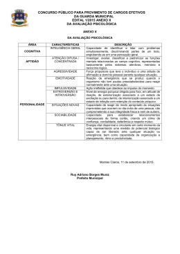 Anexo X Da avaliação psicologica - Prefeitura de Montes Claros-MG