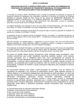 processo seletivo classificat&oacute;rio para a outorga de permiss&atilde;o de