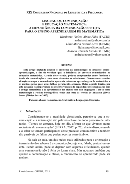 linguagem, comunicação e educação matemática