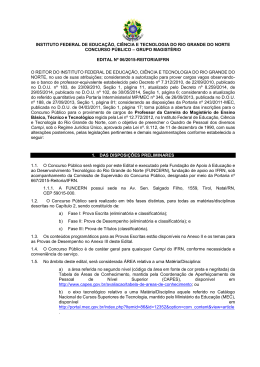 INSTITUTO FEDERAL DE EDUCA&Ccedil;&Atilde;O, CI&Ecirc;NCIA E