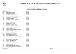 aptos jaru - CRF-RO / Conselho Regional de Farmácia de Rondônia