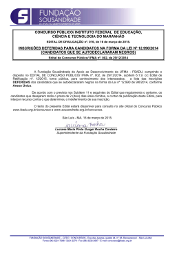 17. Inscri&ccedil;&otilde;es Deferidas para Candidatos na Forma da Lei