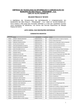 Inscri&ccedil;&otilde;es Deferidas