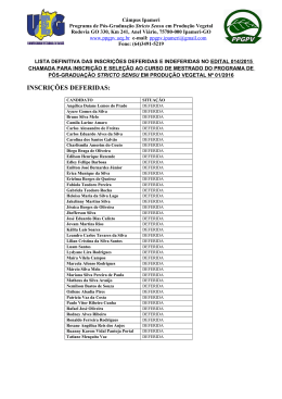 INSCRI&Ccedil;&Otilde;ES DEFERIDAS: