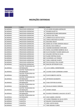 INSCRI&Ccedil;&Otilde;ES DEFERIDAS