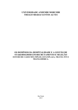 os dom&iacute;nios da hospitalidade e a gest&atilde;o de stakeholders em
