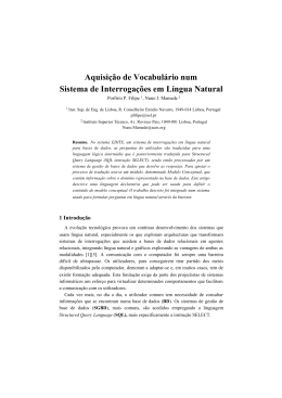 Aquisi&ccedil;&atilde;o de Vocabul&aacute;rio num Sistema de Interroga&ccedil;&otilde;es em L&iacute;ngua