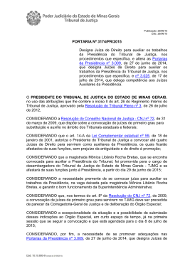 PORTARIA Nº 3174/PR/2015 Designa Juíza de Direito para auxiliar