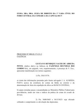 exma. sra. dra. juiza de direito da 1&ordf; vara c&iacute;vel do foro central