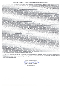 A EXMA. sRA. DRA. JU&Iacute;ZA DE DIREITO DA vARA DE REGISTROS