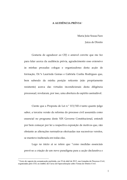 A Audi&ecirc;ncia Pr&eacute;via