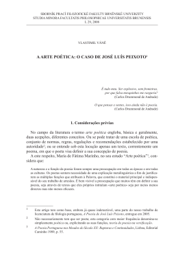 A ARTE PO&Eacute;TICA: O CASO DE JOS&Eacute; LU&Iacute;S PEIXOTO1