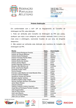Prémio dedicação pdf - Federação Portuguesa de Atletismo