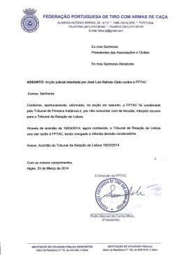 Ac&ccedil;&atilde;o judicial intentada por Jos&eacute; Luis Bahuto Cleto contra a FPTAC