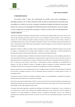 Eng.&ordm; Jos&eacute; Luis Andrade1 A Identidade Nacional Ao procurar tratar