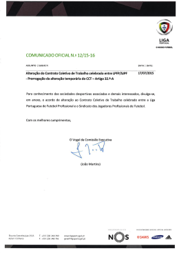 Comunicado oficial 12 Alteração do Contrato