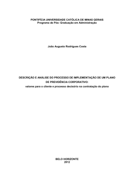 DESCRI&Ccedil;&Atilde;O E AN&Aacute;LISE DO PROCESSO DE IMPLEMENTA&Ccedil;&Atilde;O