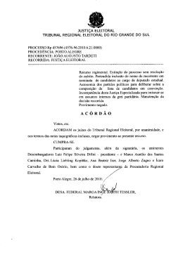 Processo Rp 457696 - Tribunal Regional Eleitoral do Rio Grande do