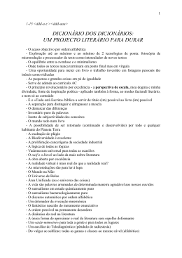 dicion&aacute;rio dos dicion&aacute;rios: um projecto liter&aacute;rio para durar