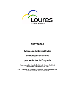 PROTOCOLO Delega&ccedil;&atilde;o de Compet&ecirc;ncias do Munic&iacute;pio de Loures