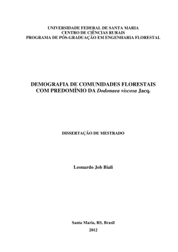 DEMOGRAFIA DE COMUNIDADES FLORESTAIS COM