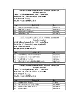 Alocação dos candidatos classificados para a prova oral