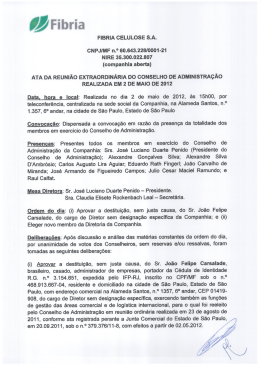 Ata da Reunião do Conselho de Administração