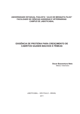 Exig&ecirc;ncia de prote&iacute;na para crescimento de cabritos Saanen machos
