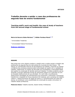 Trabalho docente e saúde: o caso dos professores da segunda fase