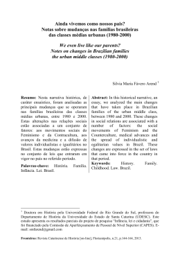 Notas sobre mudanças nas famílias brasileiras das