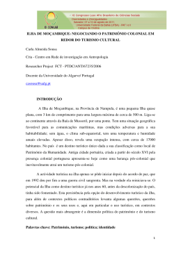ILHA DE MO&Ccedil;AMBIQUE: NEGOCIANDO O PATRIM&Oacute;NIO