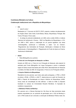1 Contributos Ministério da Cultura Colaboração institucional com a