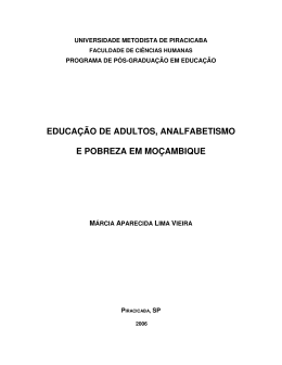 educação de adultos, analfabetismo e pobreza em moçambique