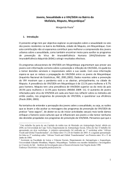 Jovens, Sexualidade e o VIH/SIDA no Bairro da Mafalala, Maputo