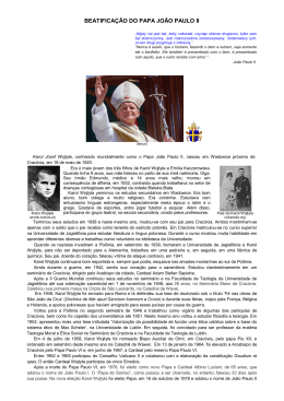 BEATIFICAÇÃO DO PAPA JOÃO PAULO II