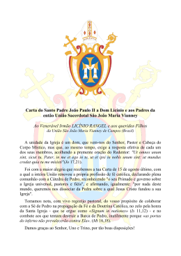 Carta do Santo Padre João Paulo II a Dom Licínio e aos Padres da