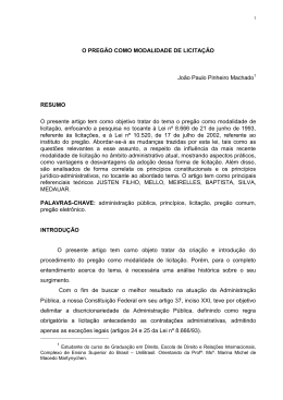O PREG&Atilde;O COMO MODALIDADE DE LICITA&Ccedil;&Atilde;O Jo&atilde;o Paulo