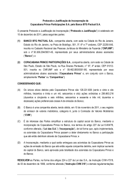 Protocolo e Justifica&ccedil;&atilde;o de Incorpora&ccedil;&atilde;o da