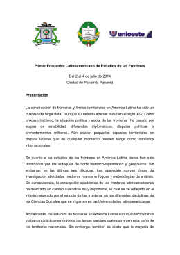 Primer Encuentro Latinoamericano de Estudios de las Fronteras Del