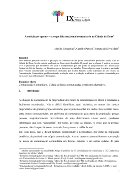 A notícia por quem vive: o que fala um jornal