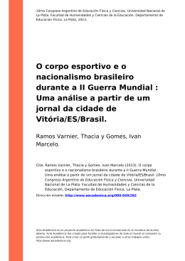 O corpo esportivo e o nacionalismo brasileiro durante a II Guerra
