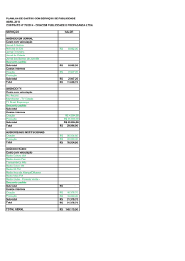 Relatório de gastos com publicidade abril de 2015