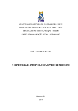 A sobreviv&ecirc;ncia da cr&ocirc;nica no jornal impresso de Mossor&oacute;