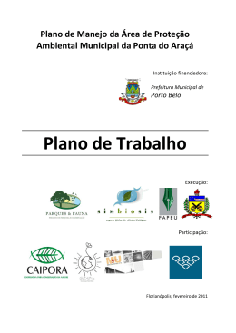Plano de Trabalho - APA Ponta do Ara&ccedil;&aacute;