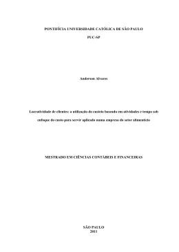 lucratividade de clientes: a utiliza&ccedil;&atilde;o do custeio baseado em