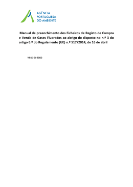 Manual de preenchimento - Ag&ecirc;ncia Portuguesa do Ambiente